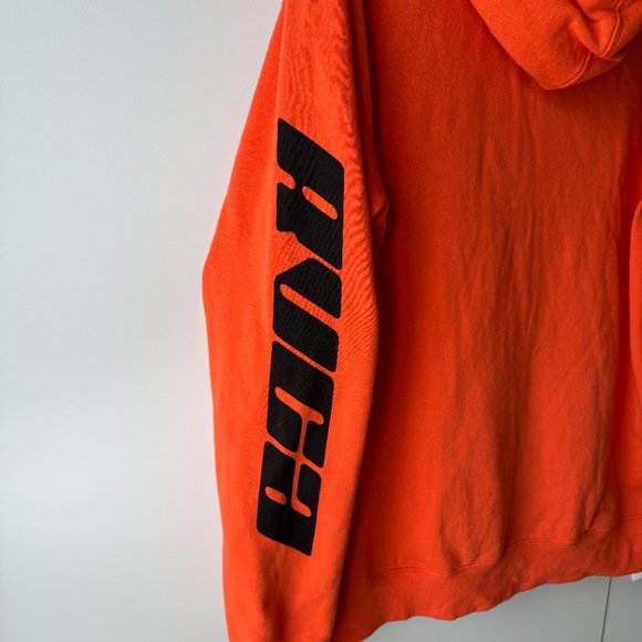 RVCA Orange Racing Hoodie Men L Large - Picture 3 of 5